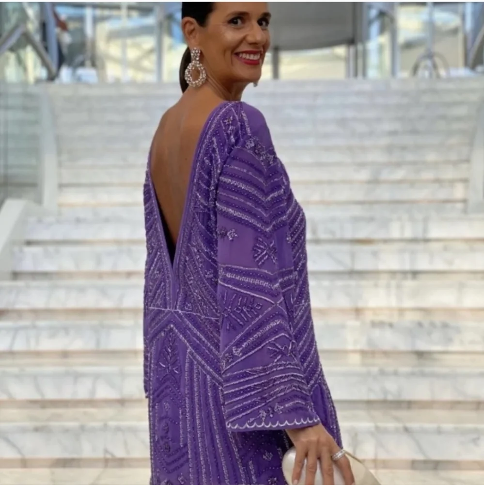 Zara Beaded Mini Tunic Dress Limited Edition Purple NWT Size M-L Bloggers Fav - Picture 15 of 16